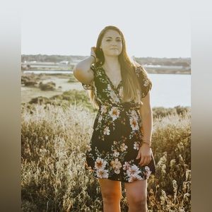 Xhilaration black floral dress. Size Small.